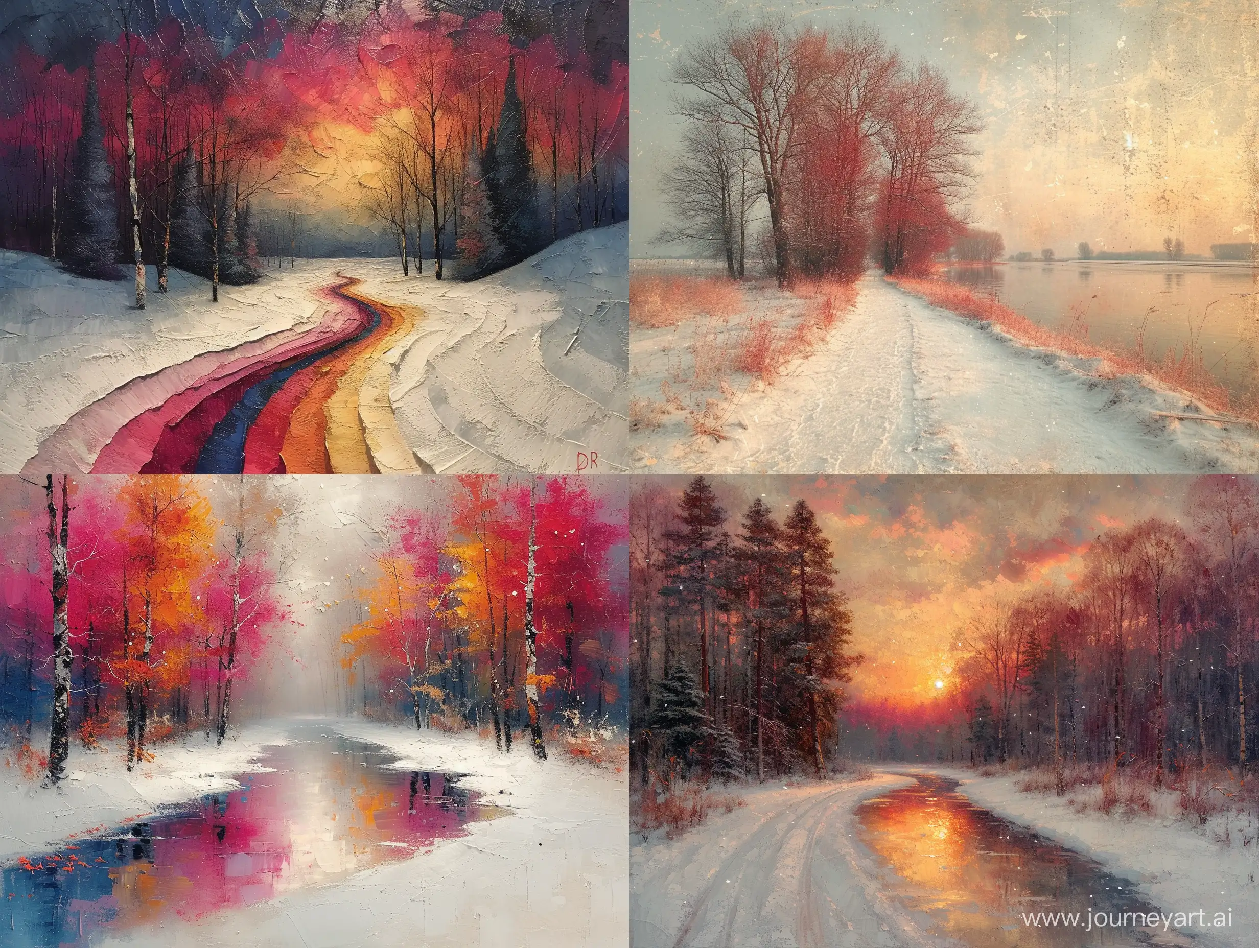 Vibrant-Realism-Winter-Landscape-with-Streaks-of-Paint