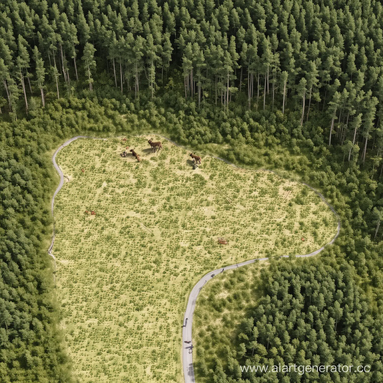 Forest-Map-with-Road-and-Dog-Eating