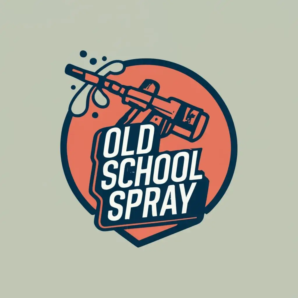logo, PRESSURE WASHER, with the text "OLD SCHOOL SPRAY", typography