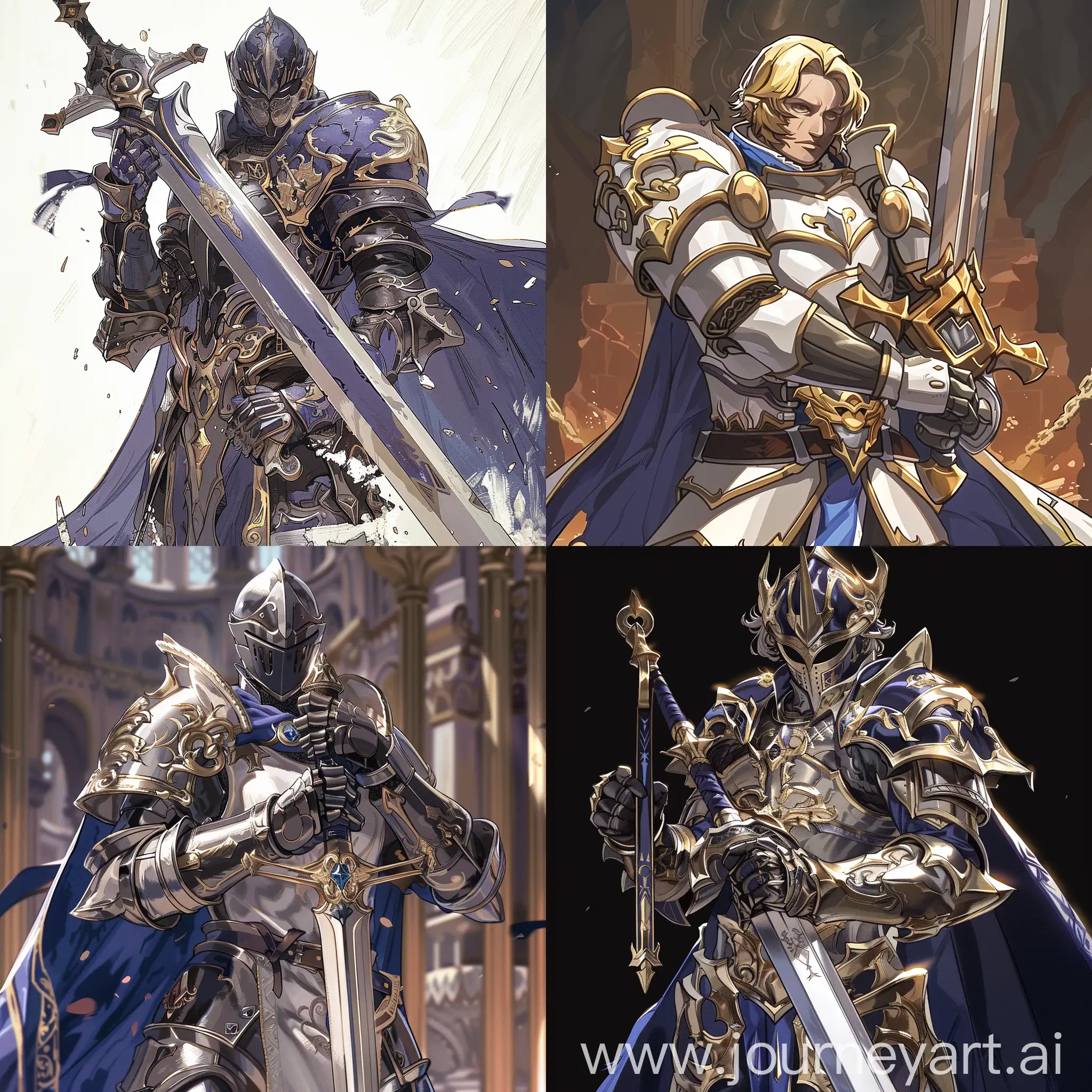 A knight holding a sword in granblue fantasy game style