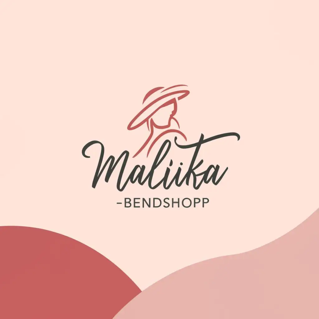 LOGO-Design-for-MalikaBrendshop-Elegant-Script-with-Fashionable-Woman-Silhouette-and-Minimalist-Aesthetic