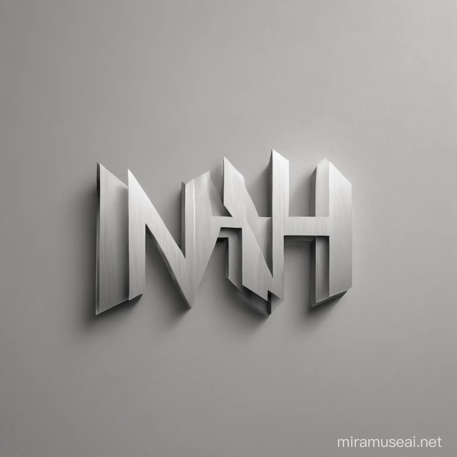generate me a logo with the word NH and the background must be Gray and light
