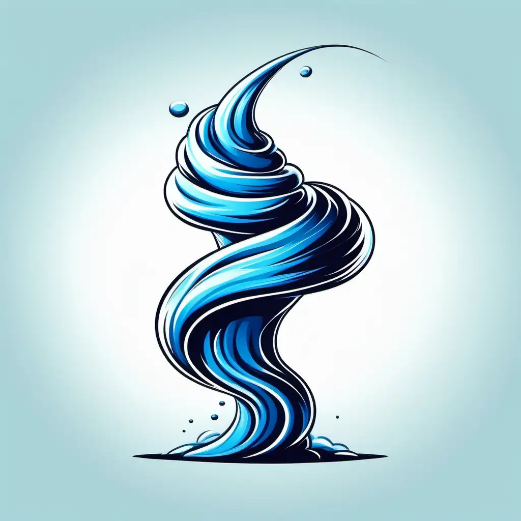 cartoon blue tornado icon white background