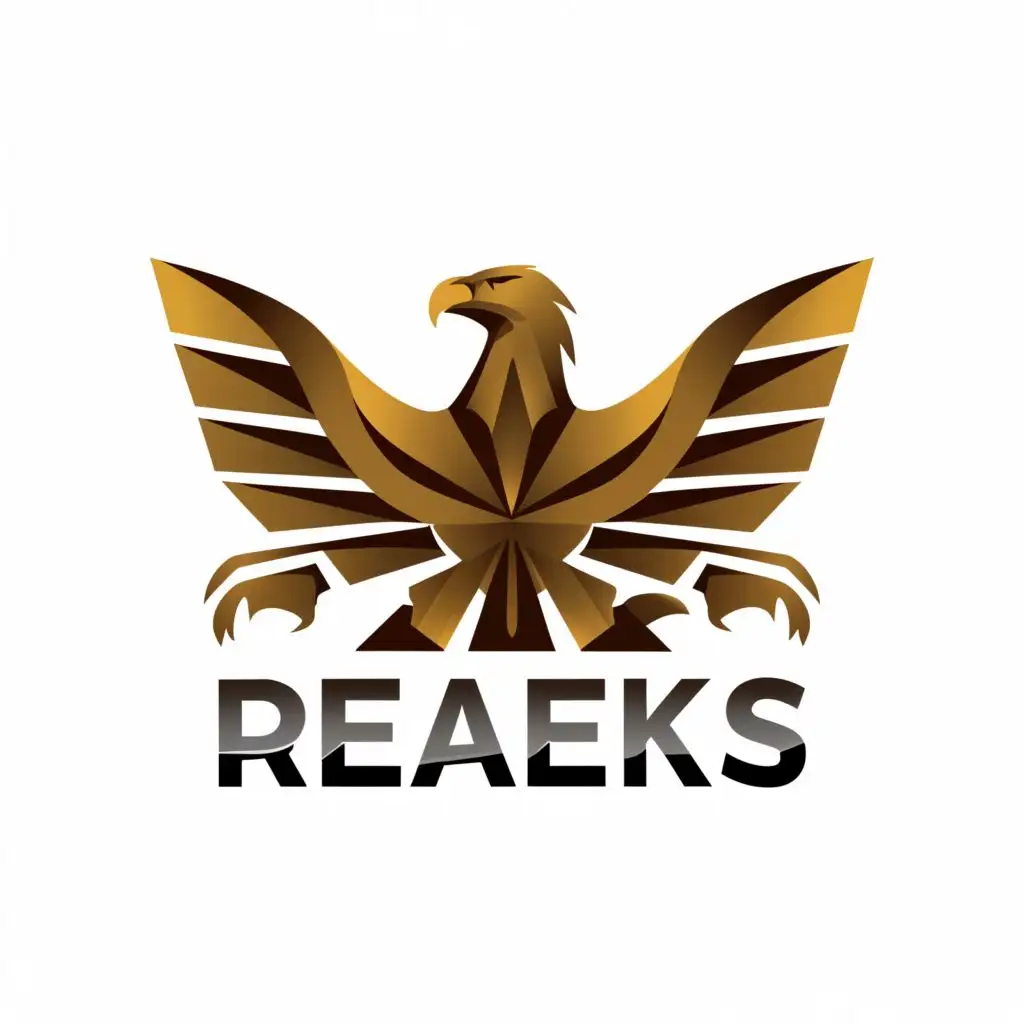 a logo design,with the text "Realeks", main symbol:Eagles ,Minimalistic,clear background