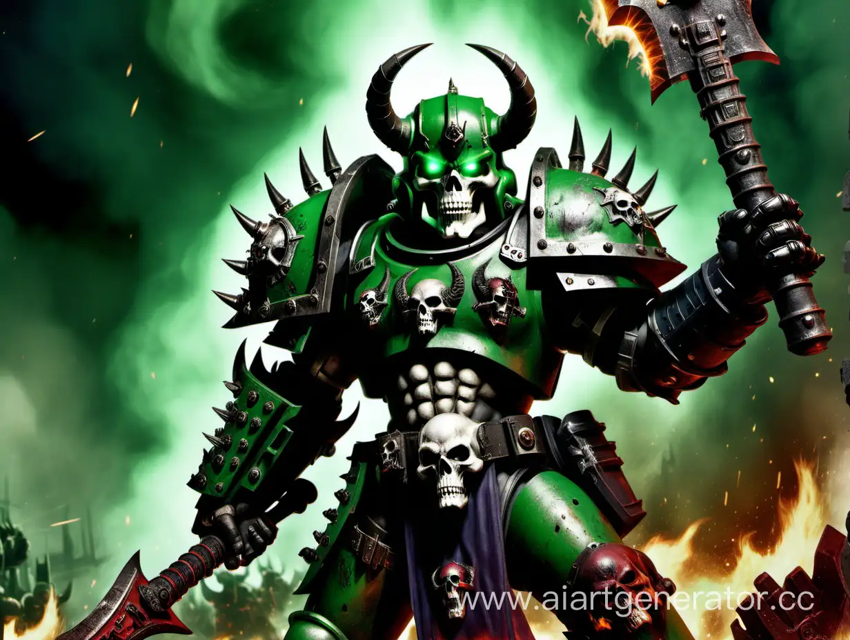 Chaos-Space-Marine-with-SkullHorned-Helmet-in-Cosmic-Battle