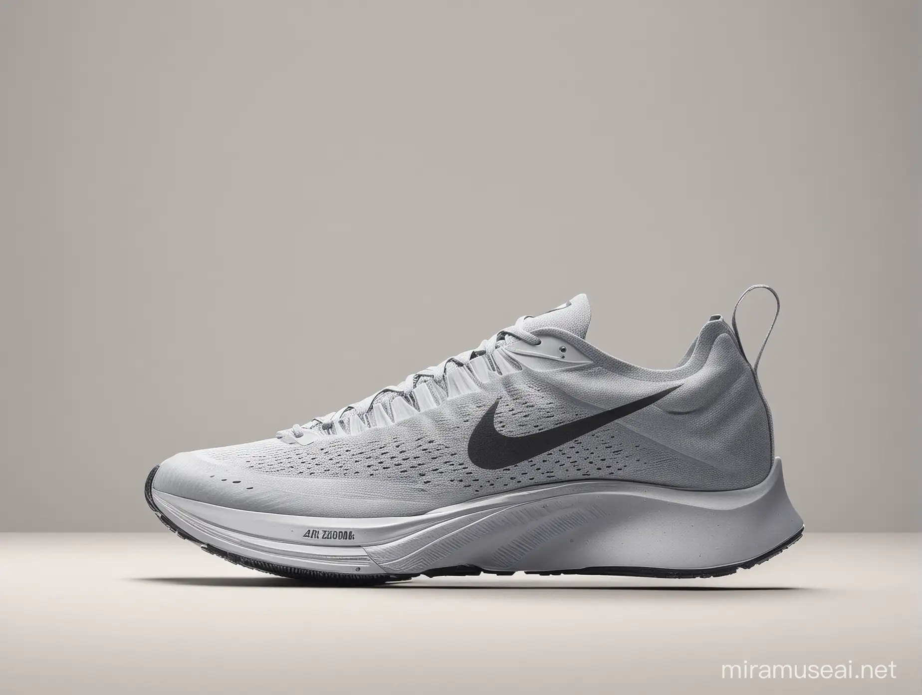 Nike Air Zoom Alphafly Running Shoes and the background is light gray