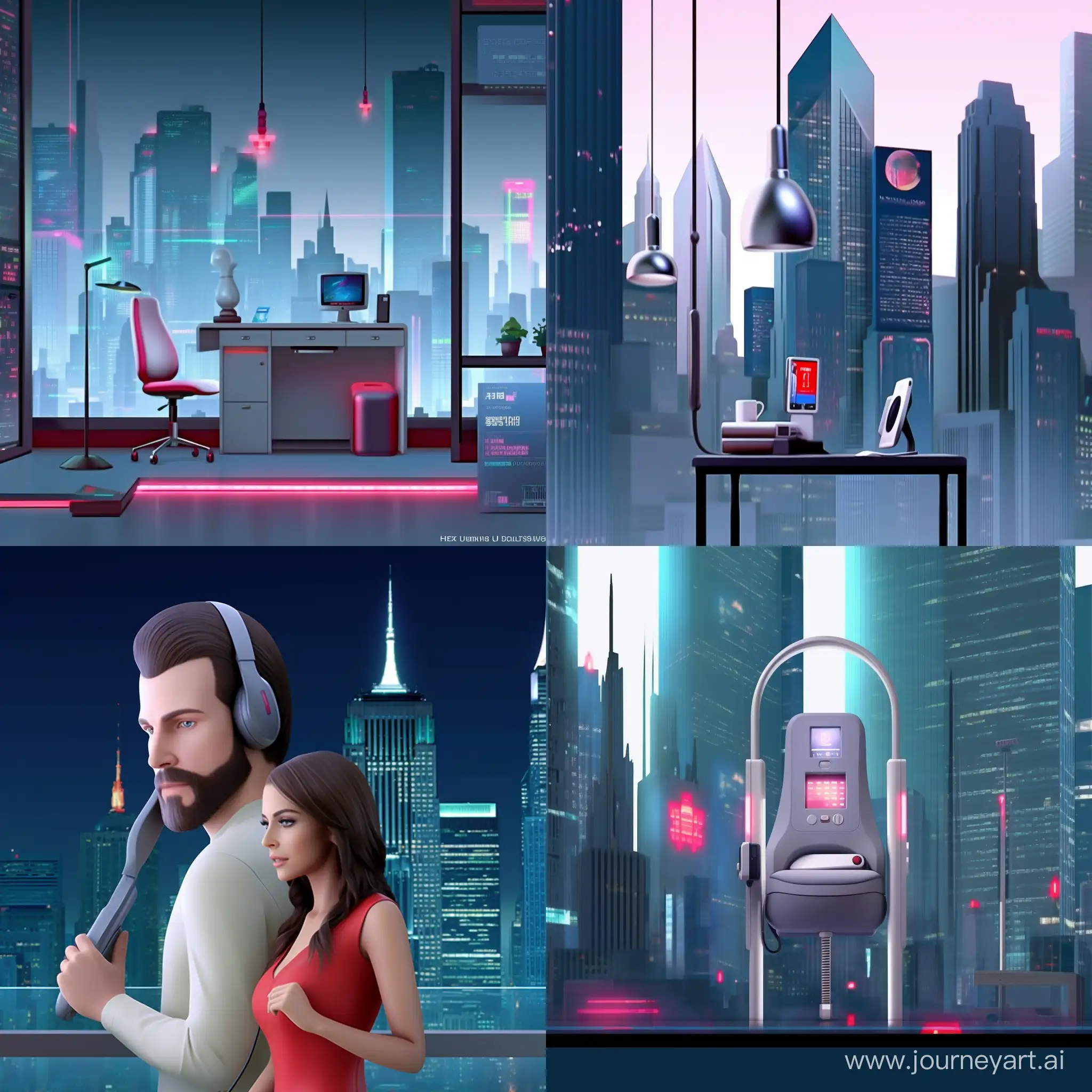 Cyberpunk-Style-3D-Art-for-Love-on-the-Phone-Track