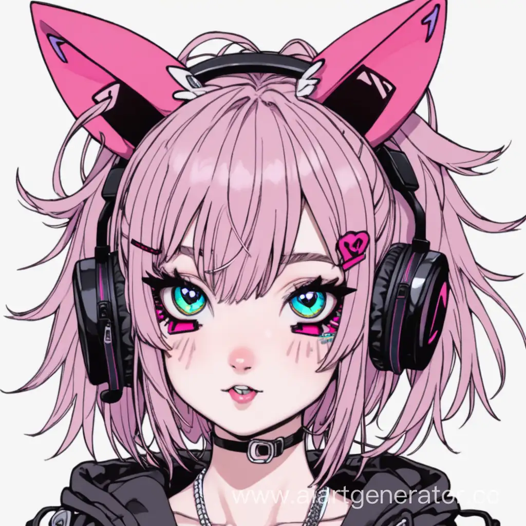 The girl from hyper punk with cat ears