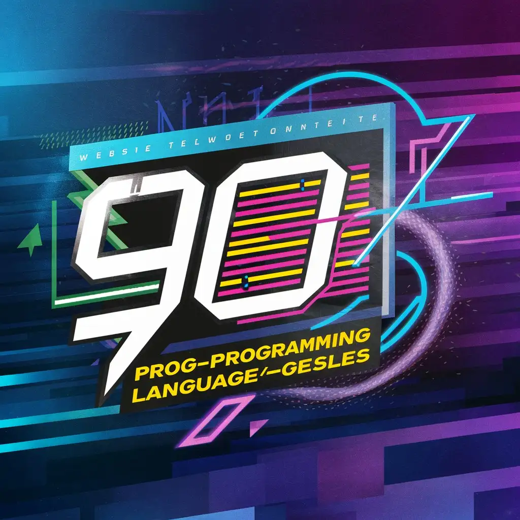 Логотип сайта про языки программирования в стиле 90-х годов