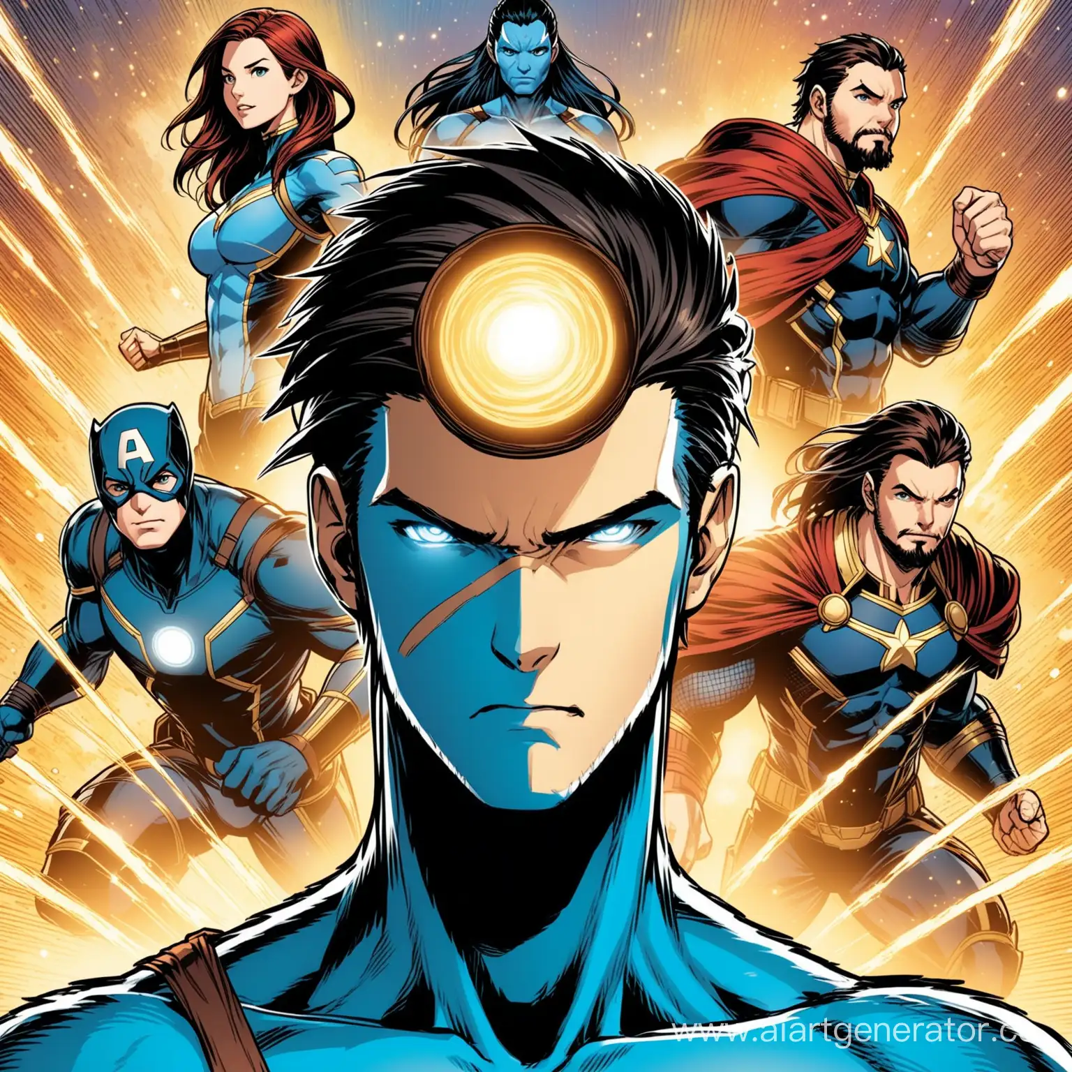 Dynamic-Comic-Book-Movie-Channel-Avatar-Featuring-Superhero-Team