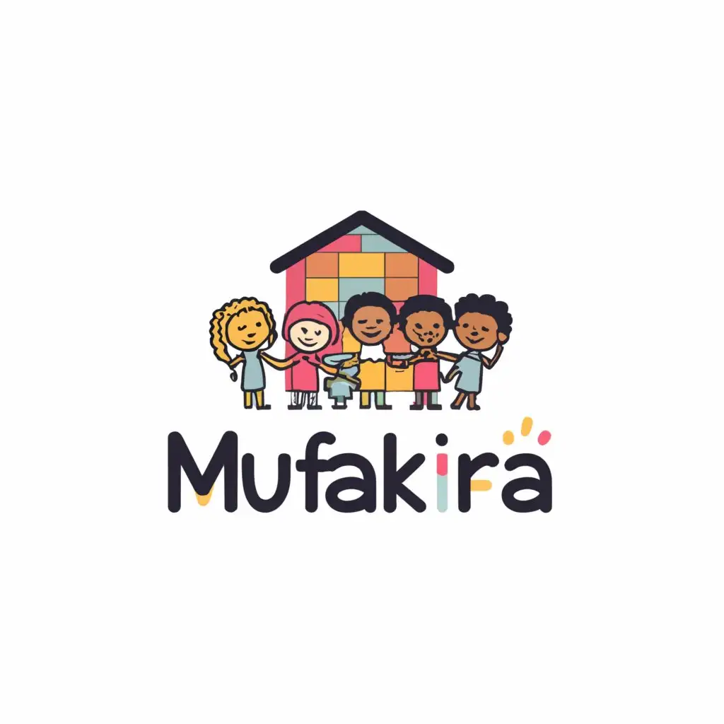 a logo design,with the text "Mufakira", main symbol:students kids school,Moderate,be used in Education industry,clear background