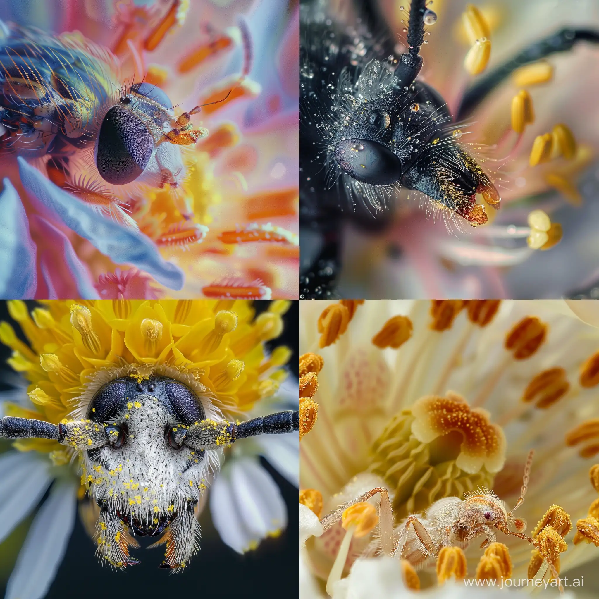 Extreme close-ups of flowers, insects, or everyday objects.