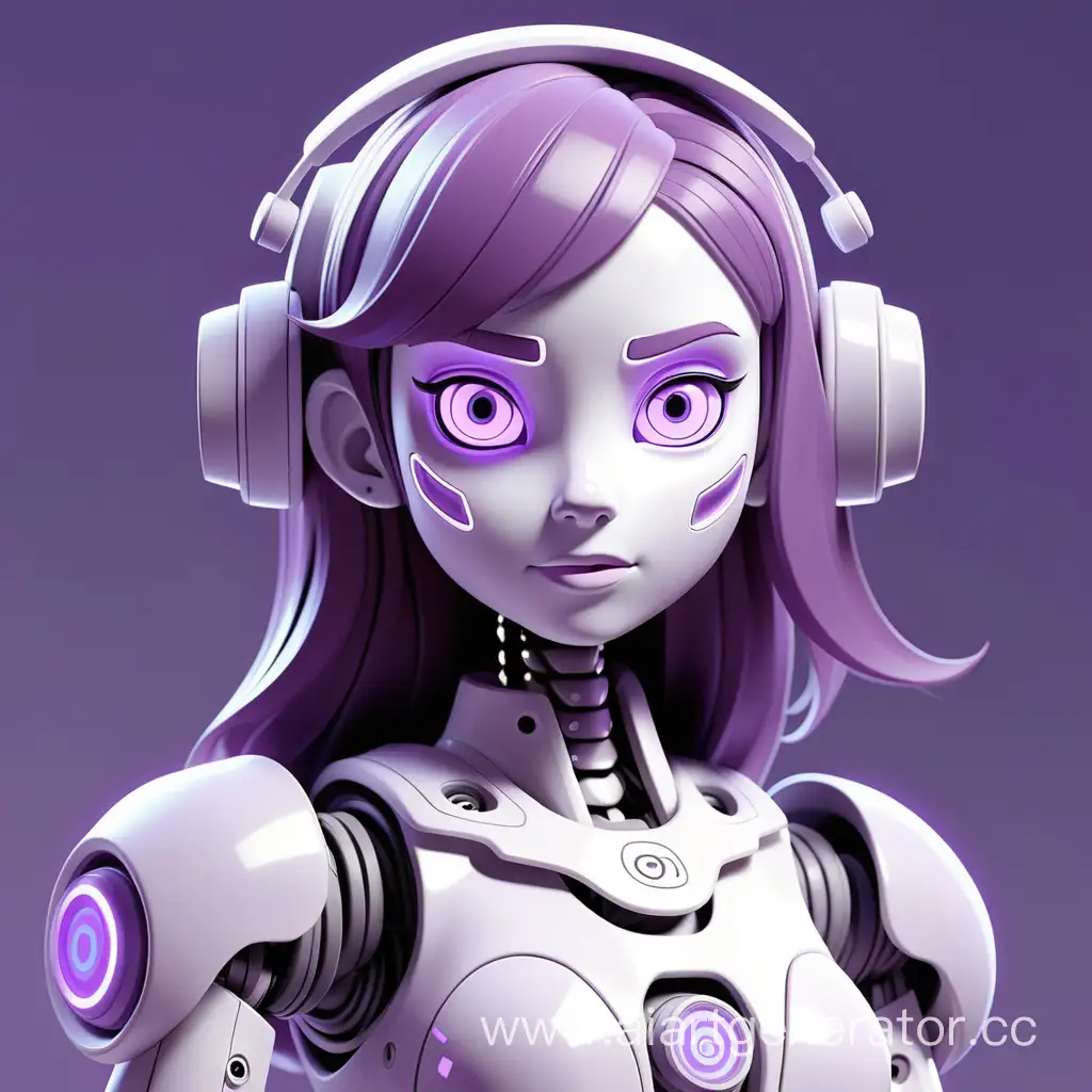 Дискорд робот девушка в бело светло-фиолетовой расцветке приложения