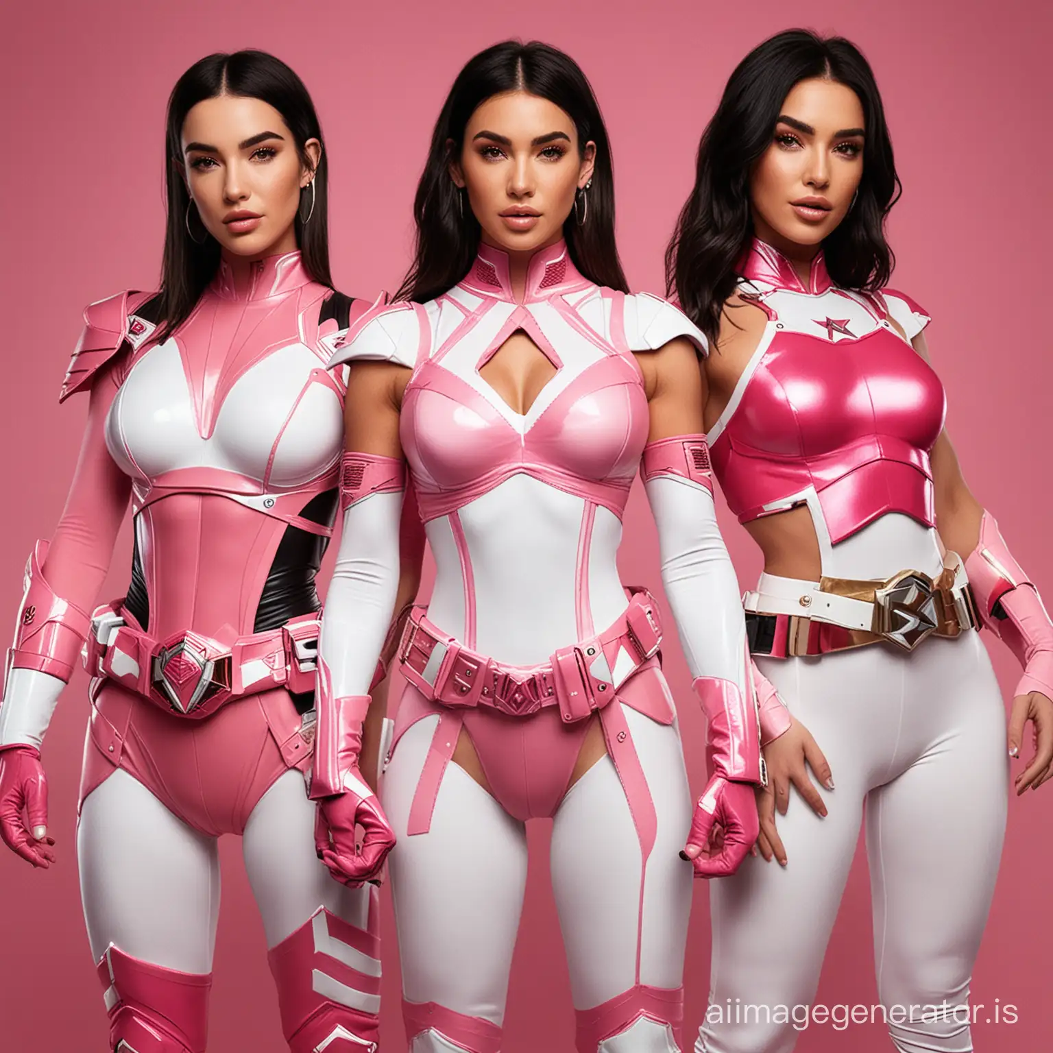 Dua Lipa as red ranger
Megan Fox as pink ranger
Kim Kardashian as white ranger
