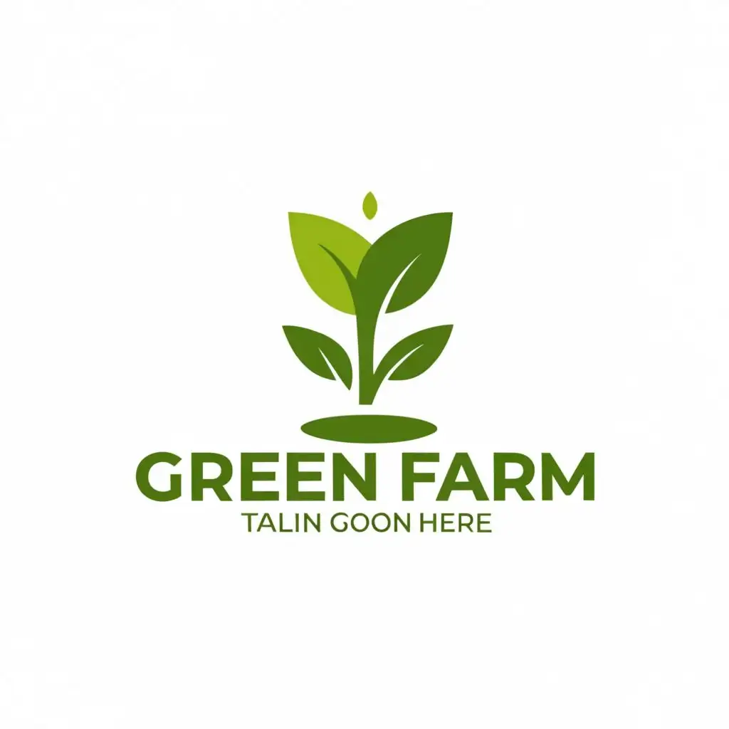 логотип для зеленая ферма в семеном стиле 
