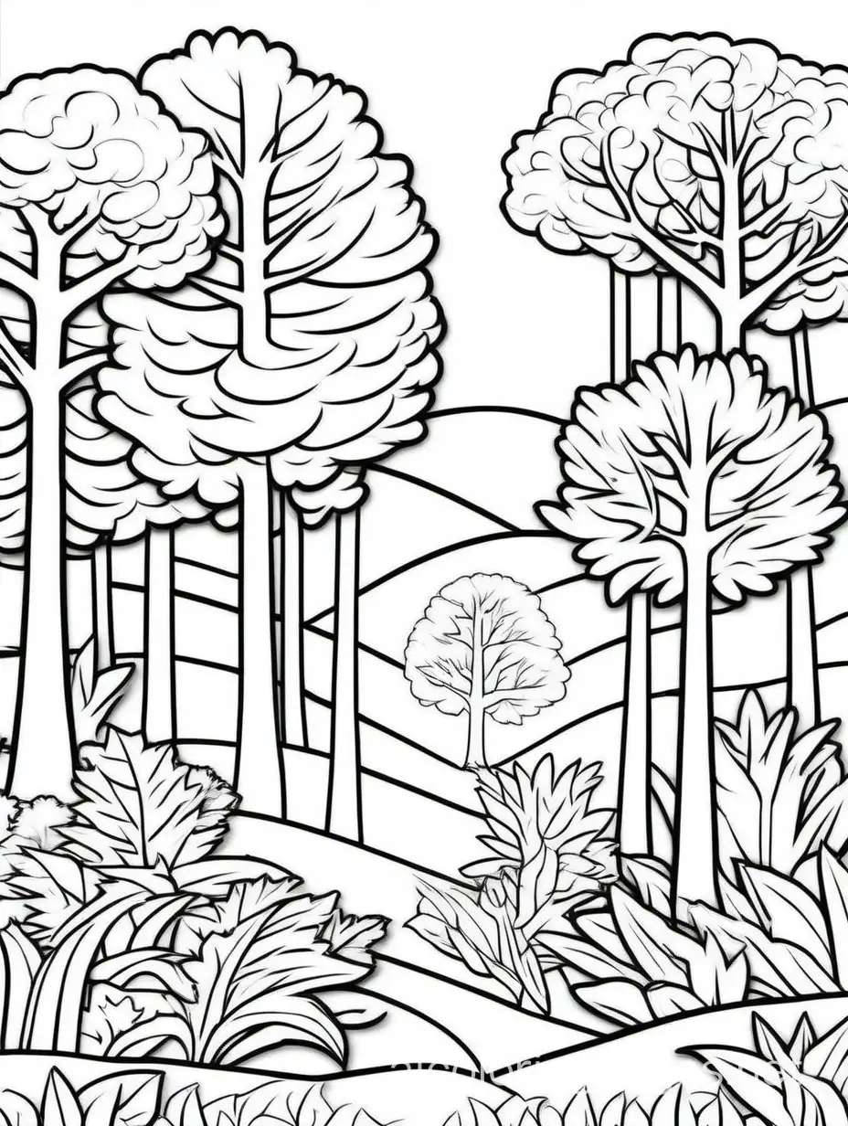 Simplified-Nature-Coloring-Page-for-Kids-Trees-and-Tranquility
