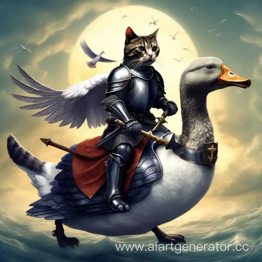 Medieval-Cat-Knight-Riding-Majestic-Goose-Mount