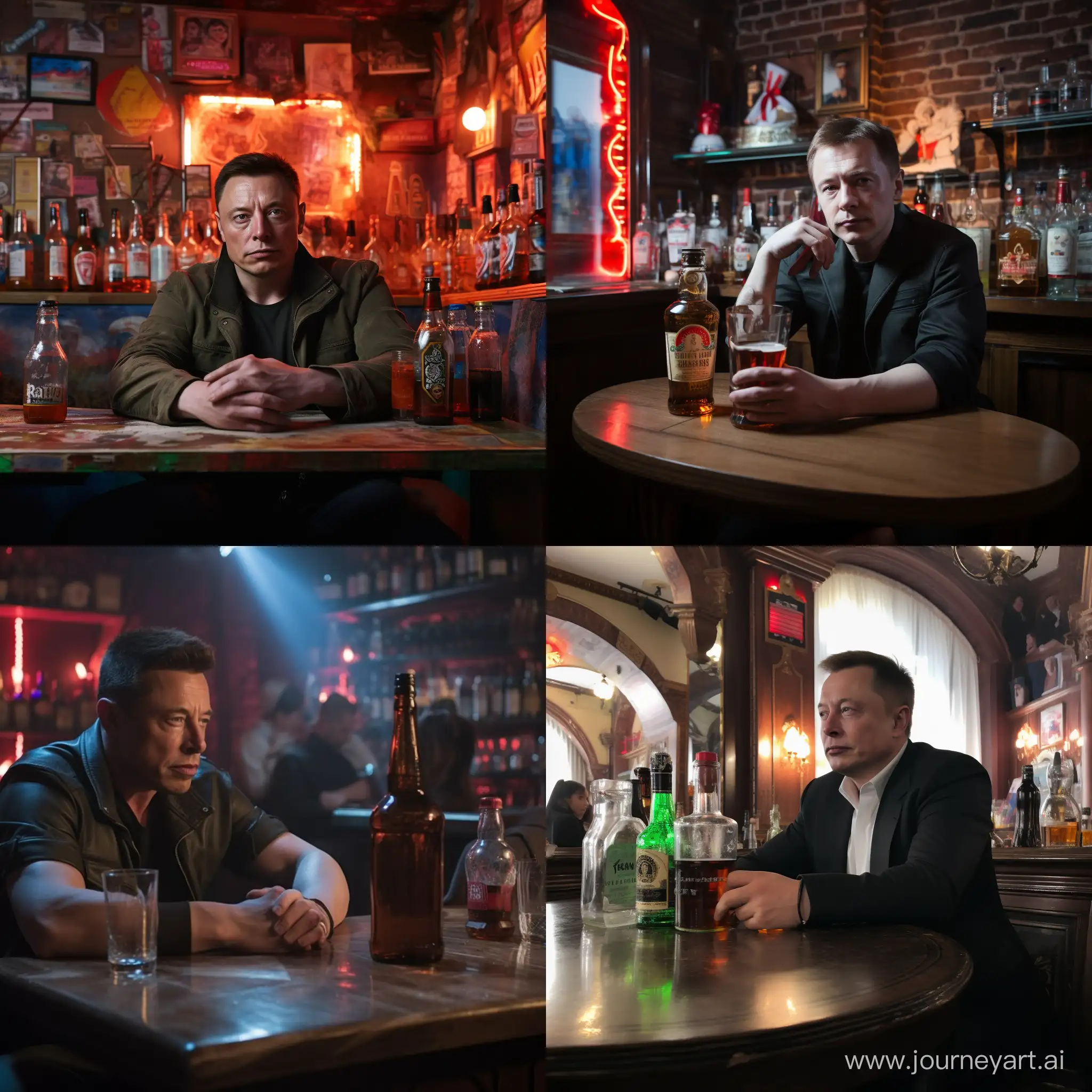 Илон Маск сидит в российском баре и грустит