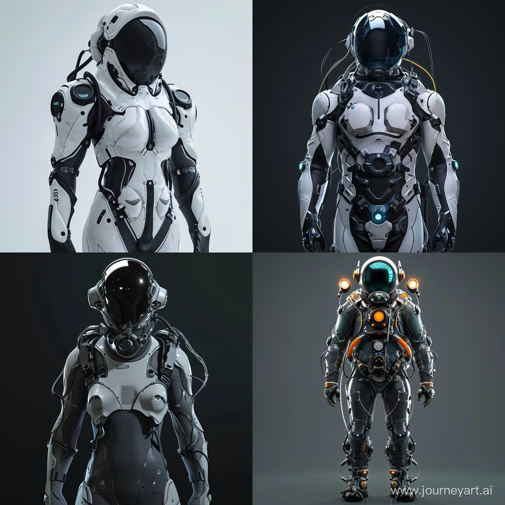 Futuristic diver's costume, impact-resistant materials, artstation, DeviantArt, science fiction --v 6