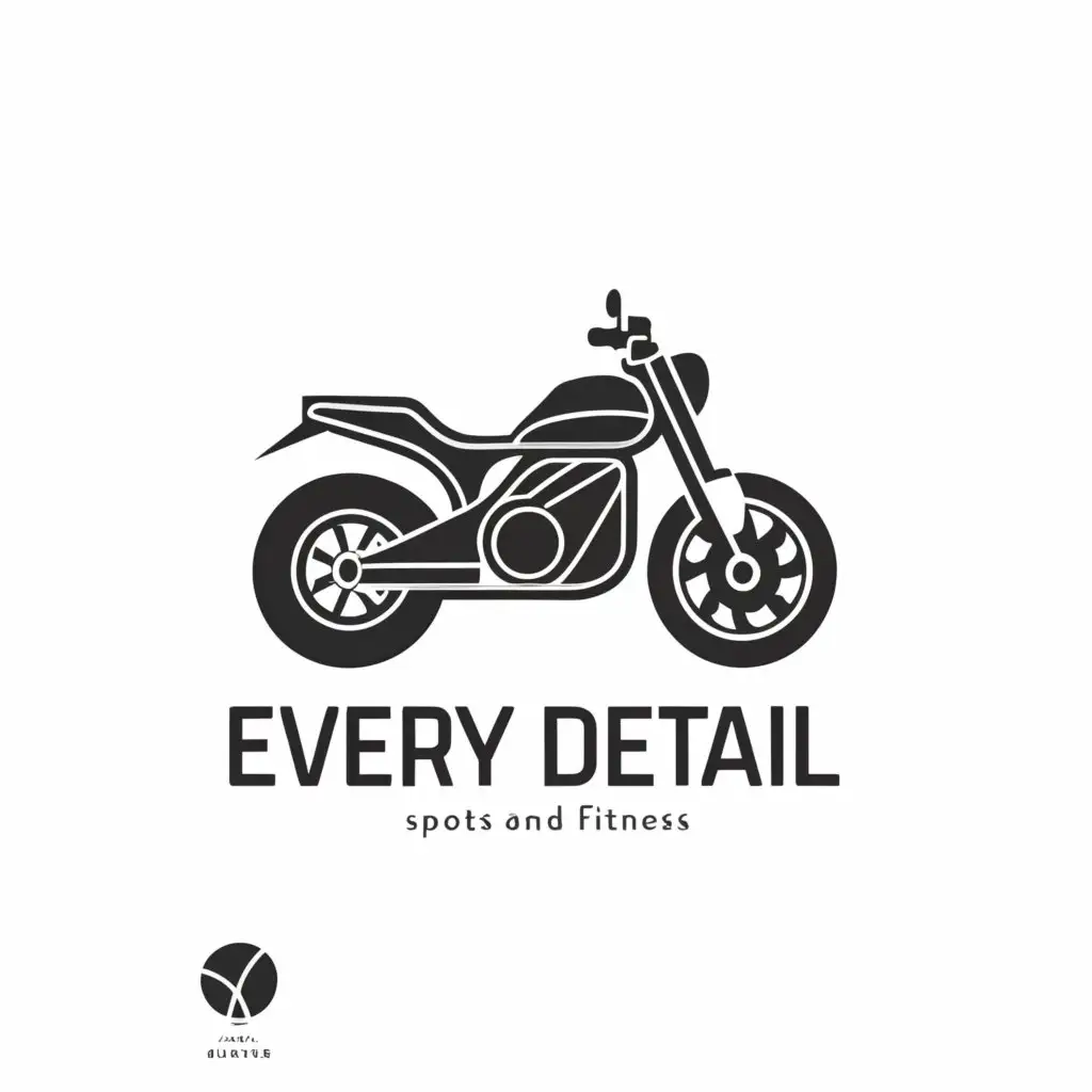 a logo design,with the text "every detail", main symbol:motorcycle basketball,Minimalistic,be used in Sports Fitness industry,clear background