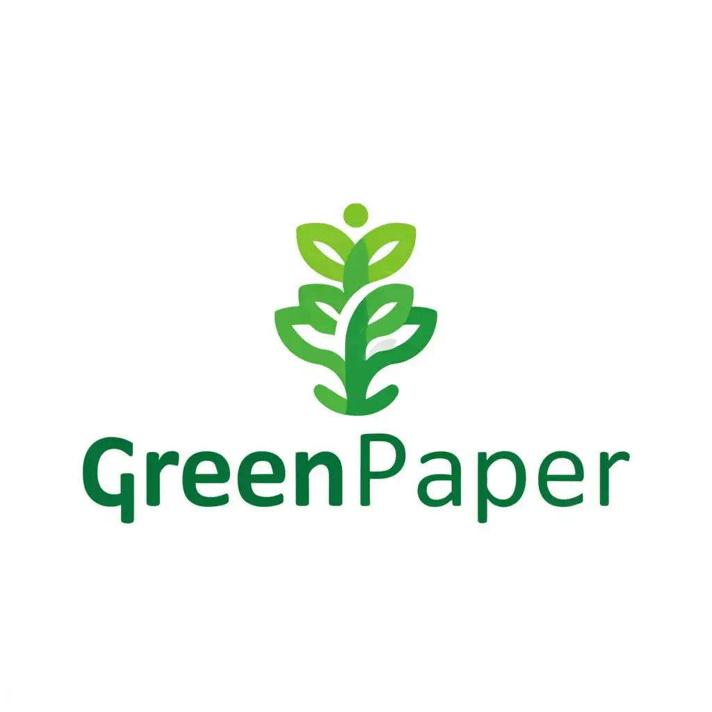 a logo design,with the text "Green Paper", main symbol:Green paper, Earth, leaves of tree,Moderate,clear background