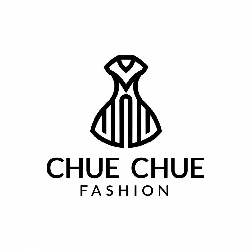 a logo design,with the text "chue chue
fashion", main symbol:dressing,Moderate,clear background