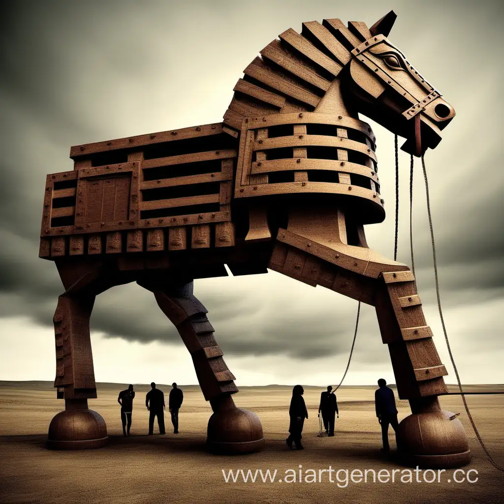Ancient-Trojan-Horse-Statue-at-Sunset
