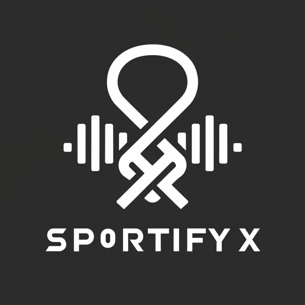 a logo design,with the text "sportify x", main symbol:dumbless,Moderate,be used in Sports Fitness industry,clear background