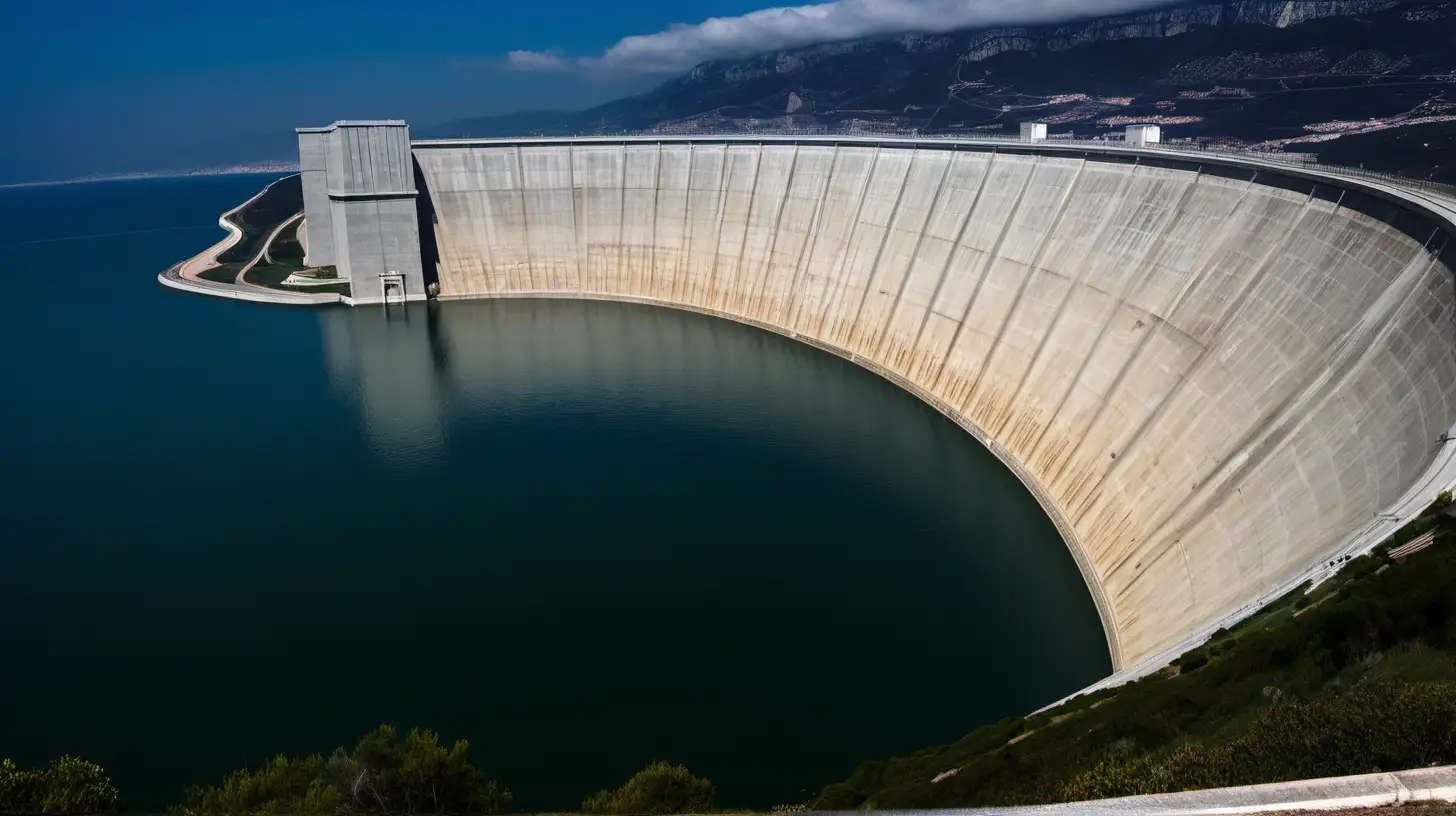 a giant dam at the straight of Gibraltar