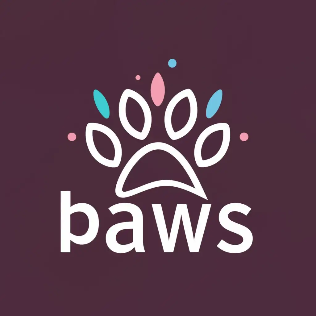 a logo design,with the text "Paws", main symbol:cute cat paws in artistic,complex,be used in Internet industry,clear background