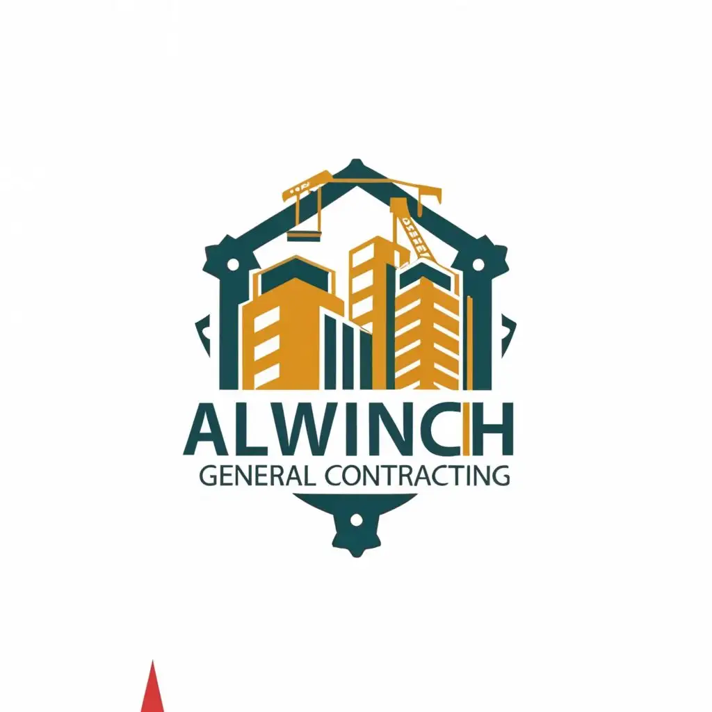 a logo design,with the text "Al Winch General Contracting", main symbol:CONSTRUCTION OF BUILDING  ,Moderate,clear background