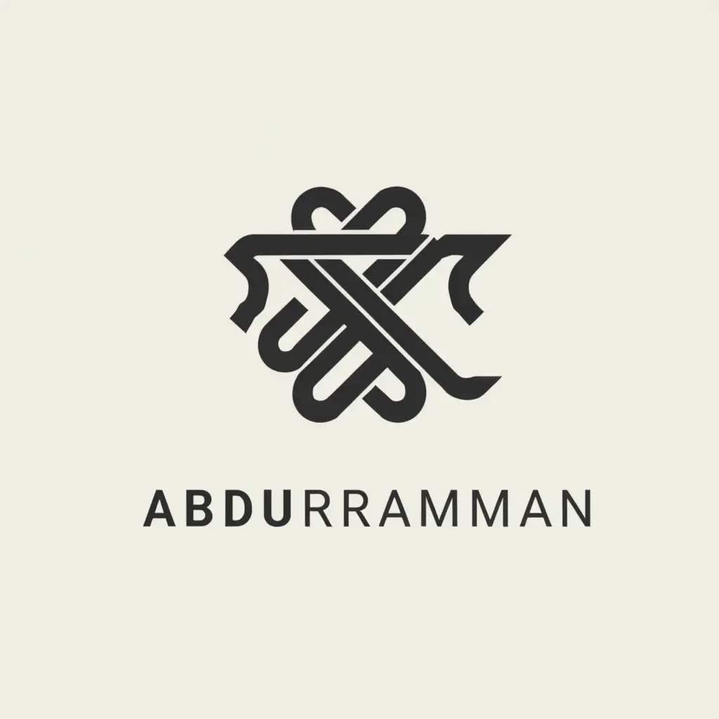 a logo design,with the text "Medicine symbol mixed with the name “Abdulrahman” in it, colored black and white.", main symbol:Medicine symbol mixed with the name “Abdulrahman” in it, colored black and white.,Minimalistic,clear background