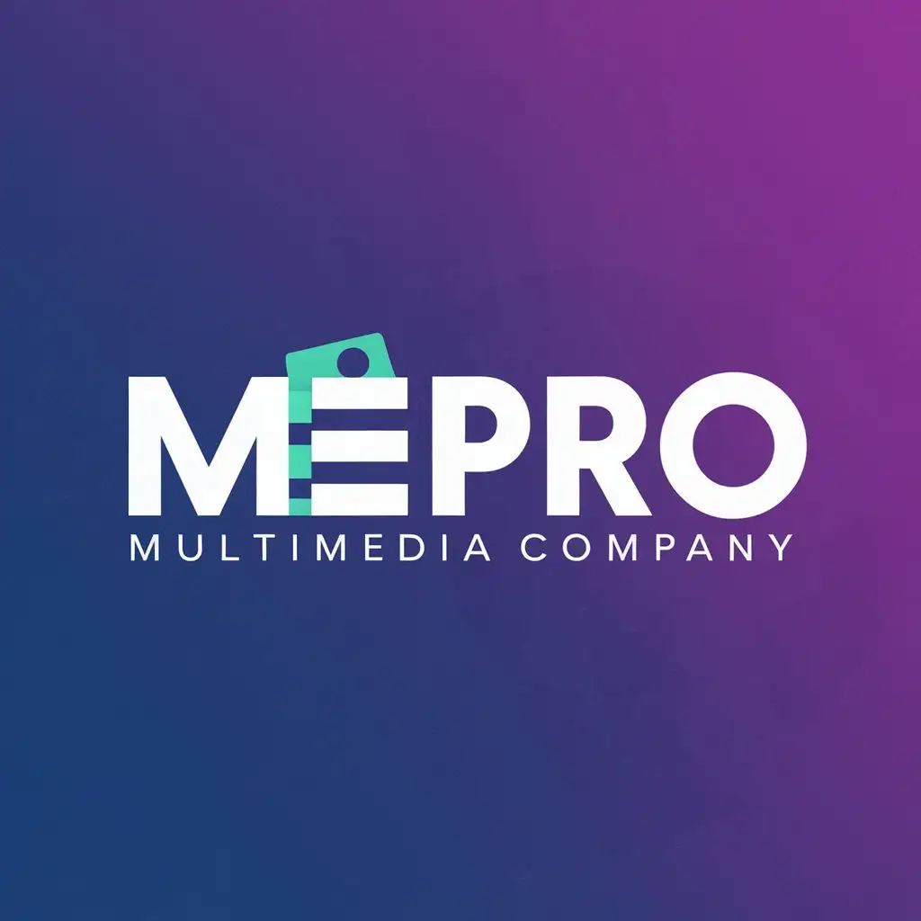 logo, Here is a text-based logo design for the MePro multimedia company that incorporates the specifications you provided:

Font Variation: Use a combination of scaling and resizing the letters to create visual interest. Experiment with different sizes and weights for the letters.

Dynamic Colors: Choose vibrant and harmonious colors that reflect the creative and innovative nature of MePro. Consider using a bold and energetic color palette that represents the dynamism and progressiveness of the multimedia industry.

Multimedia Symbolism: Incorporate symbols or iconic representations associated with multimedia, such as a camera, screen, or other technological elements, to emphasize the focus on this specific field.

Distinctive Visual Effects: Design the logo with unique visual effects such as shadows, gradients, or reflections to highlight the technology and creativity in the multimedia industry.

Letter Balance: Ensure a good balance between the letters in the logo to achieve clarity and distinction. Enlarge the first letter "M" in MePro to draw attention to the brand and differentiate it from the other letters. Additionally, use bold and contemporary fonts for the other letters to maintain visual balance.

Simplicity and Uniqueness: Keep the design simple, easy to read, and recognizable. Avoid complexity and prioritize a clean and clear design., with the text "MePro", typography, be used in Entertainment industry