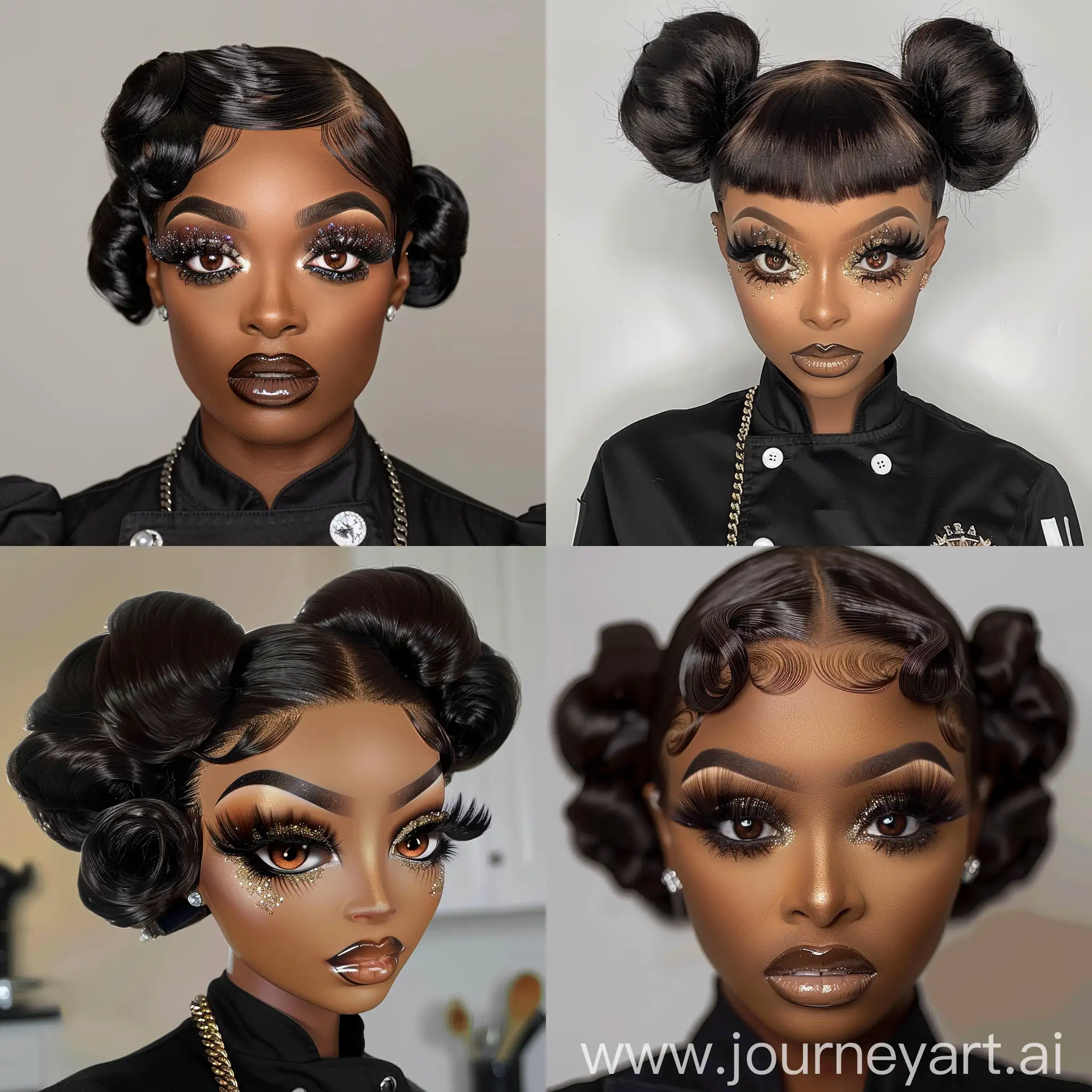 Hyper-Realistic-African-American-Betty-Boop-Portrait-with-Sleek-Lace-Front-and-Glamorous-Makeup