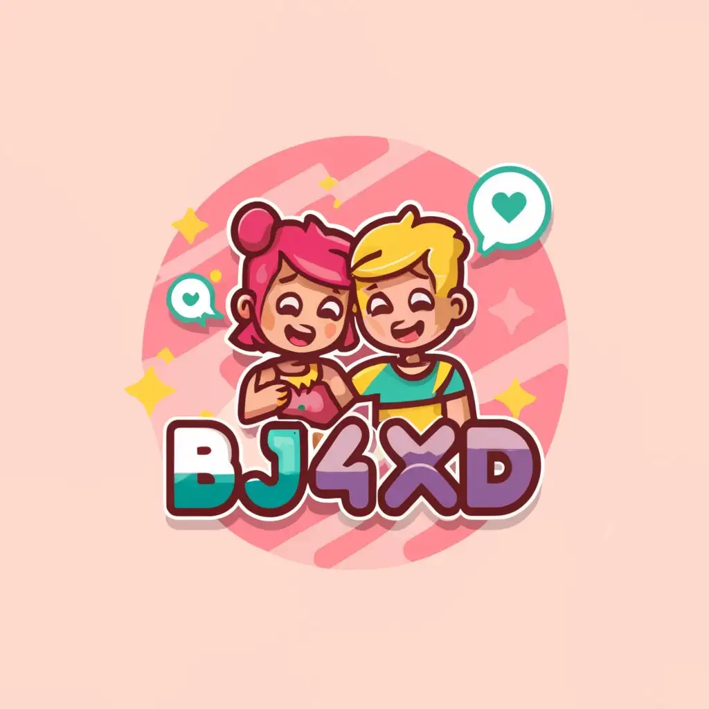 a logo design,with the text 'bj4xd', main symbol:Girls Chat with Boys,Moderate,clear background