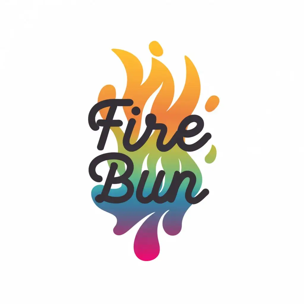a logo design,with the text "Fire Bun", main symbol:Just the words Fire Bun melting in rainbow colors ,Moderate,be used in Nonprofit industry,clear background