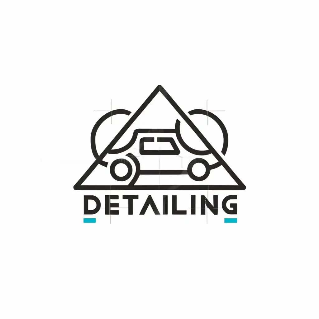 a logo design,with the text "detailing", main symbol:car, lines, style,Moderate,clear background