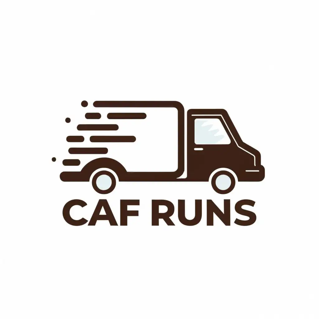 logo, A delivery van, with the text "Caf Runs", typography, be used in Restaurant industry