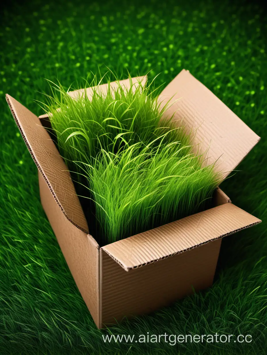 Cardboard-Box-amidst-Overgrown-Grass