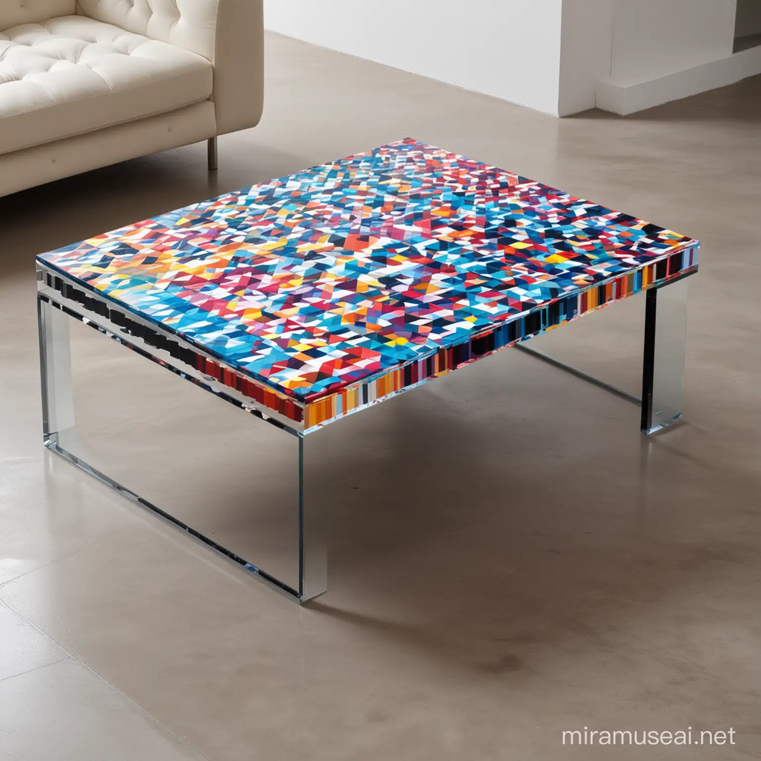 Modern Geometric Coffee Table in Contemporary Space