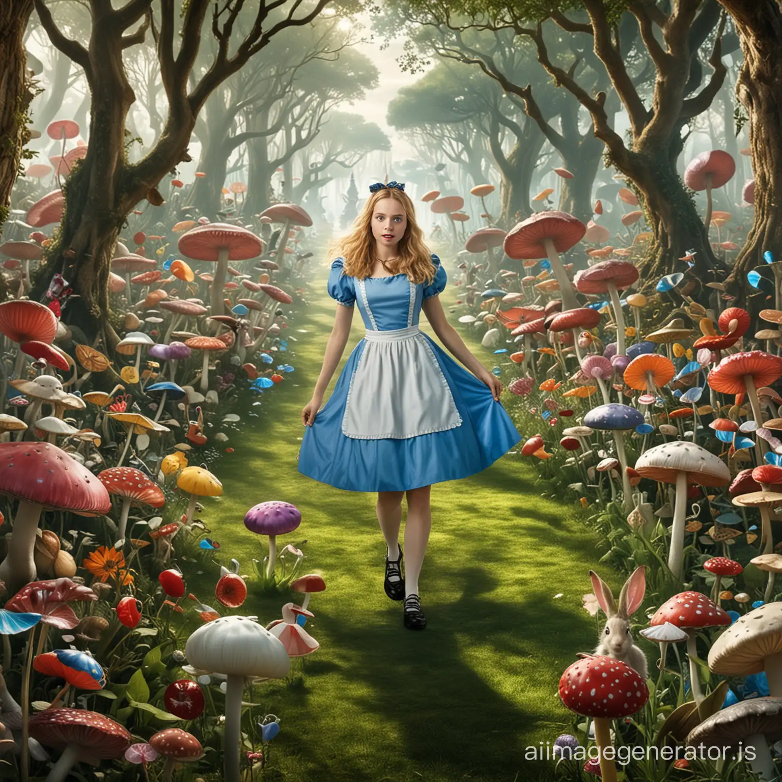 Adventurous Alice Explores the Enchanting World of Wonderland | AI Image  Generator