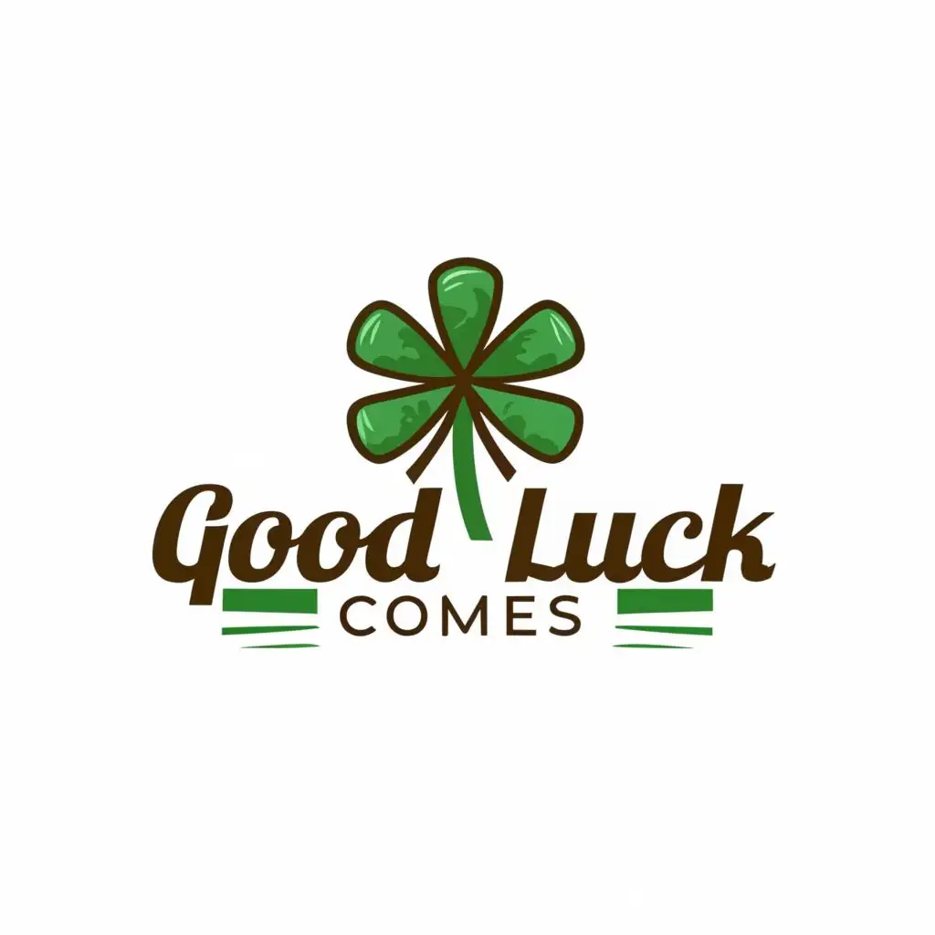 logo, Four-leaf clover, with the text "Good luck comes", typography, be used in Travel industry