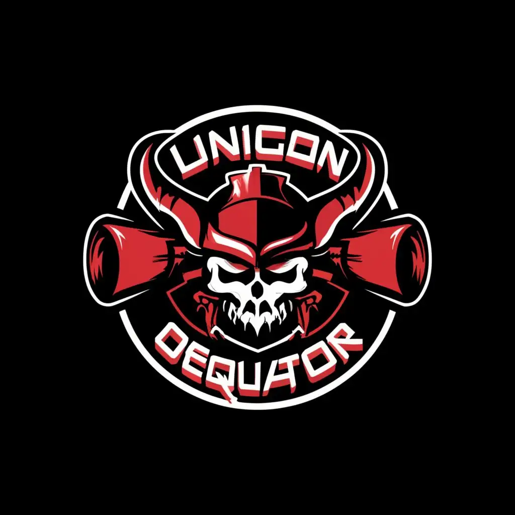 logo, Mexican aggressive game front logo minimalism, with the text "Union Dequator", typography