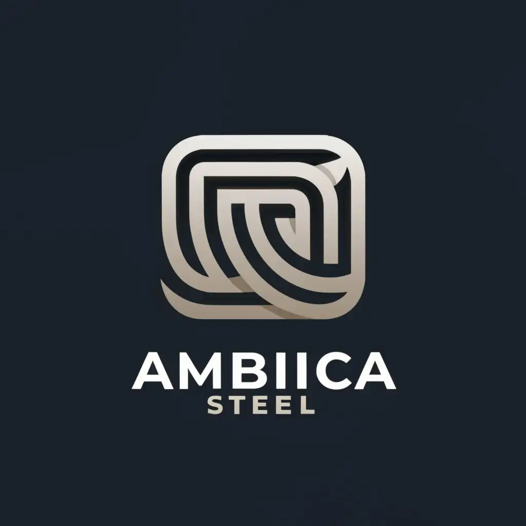 a logo design,with the text "AMBICA STEEL", main symbol:Steel Manufacturing,complex,be used in Retail industry,clear background