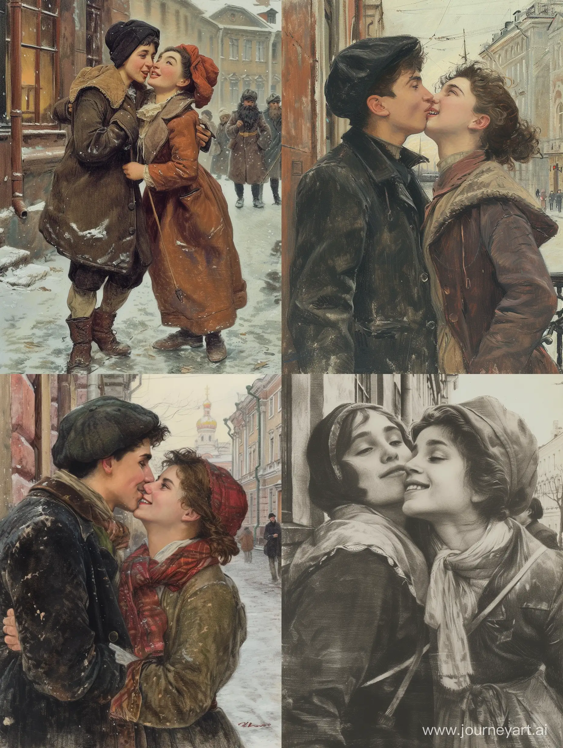 Charming-Encounter-in-19th-Century-St-Petersburg-Romantic-Kiss-Attempt-by-Young-Residents