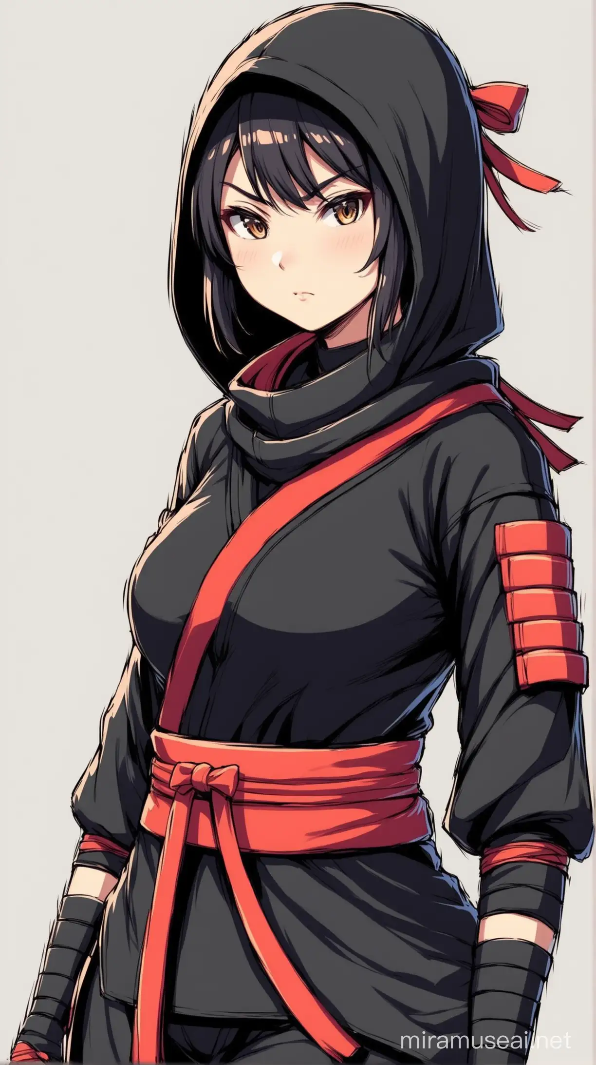 Stealthy Ninja Girl in Traditional Outfit