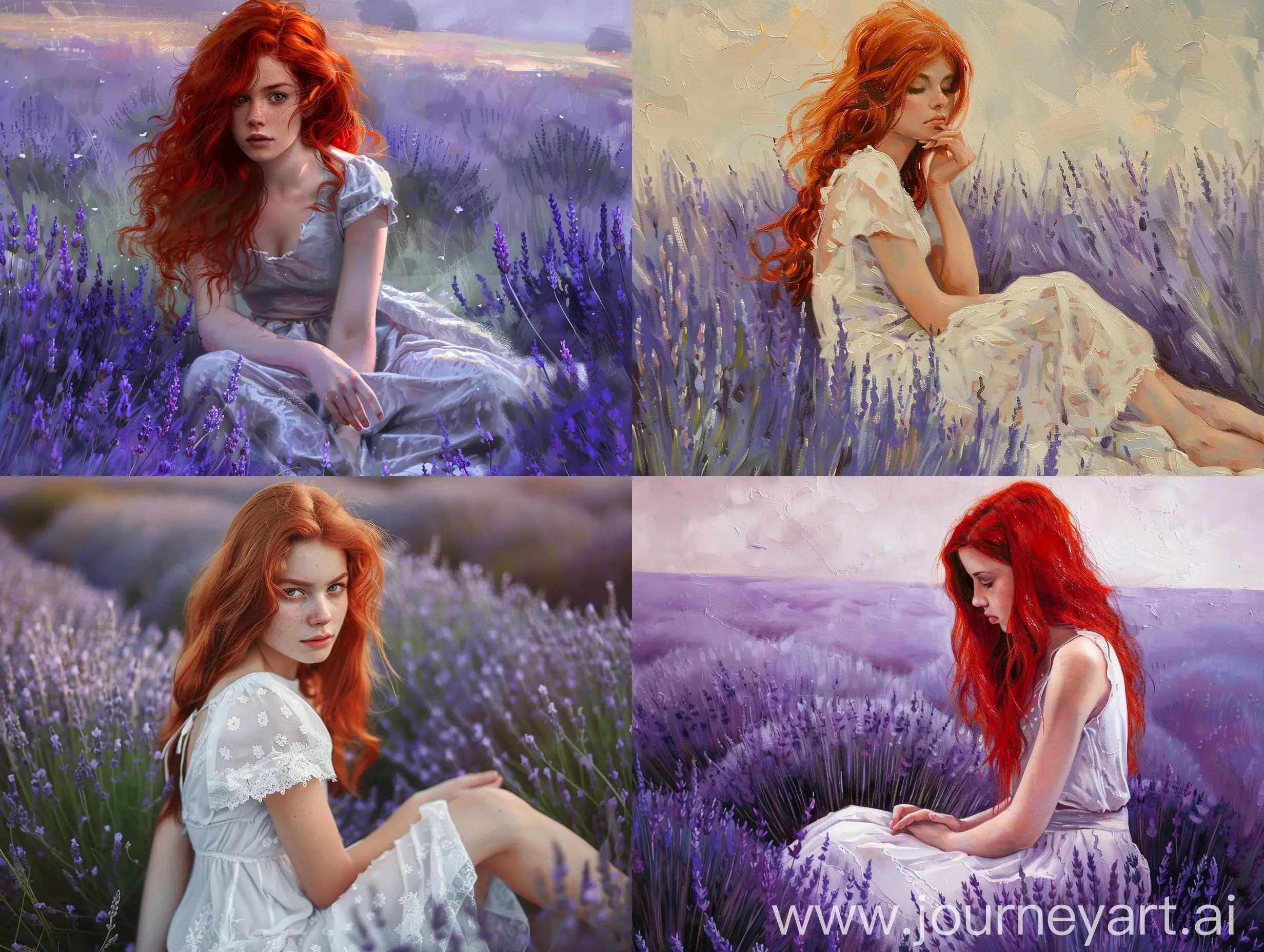 Enchanting-RedHaired-Girl-in-Lavender-Field