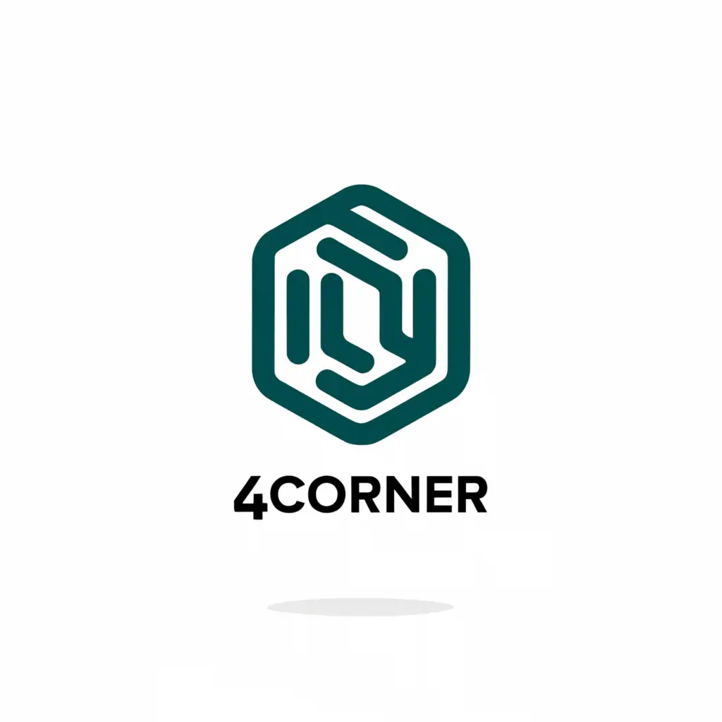 a logo design, with the text '4Corner', main symbol: four minimalistic dots, Minimalistic, to be used in Technology industry, clear background