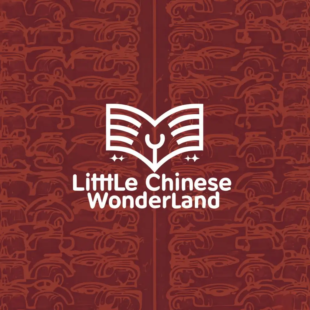 a logo design,with the text "Little Chinese Wonderland", main symbol:Book,Minimalistic,be used in Education industry,clear background, symmetrical