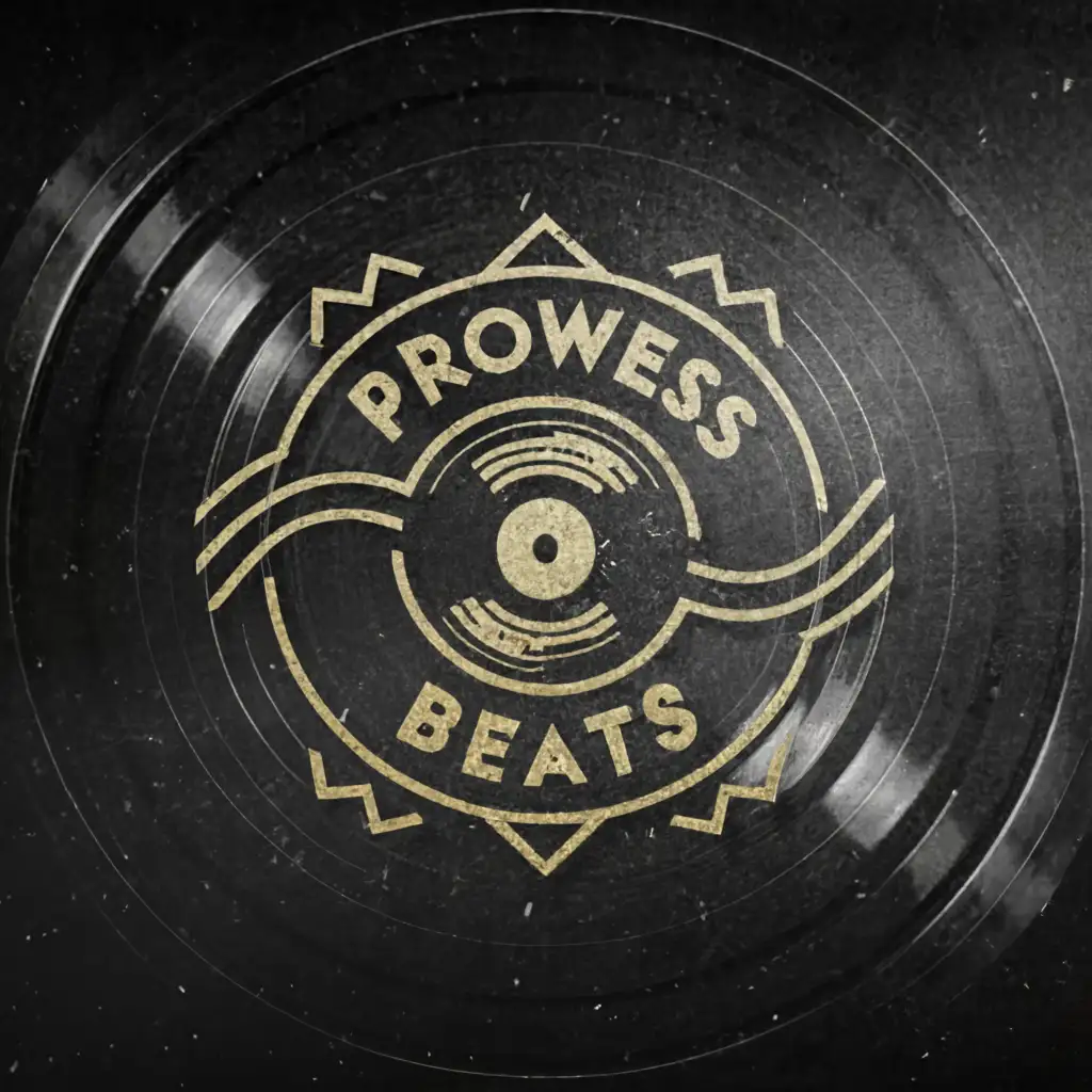 a logo design, with the text 'Prowess Beats', main symbol: Vinyl Record, Moderate, be used in Entertainment industry, clear background